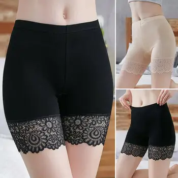 M ~ 2xl Damen Sicherheits hose dünne atmungsaktive modale Anti-Exposition Sommer Spitze Shorts hohe Taille