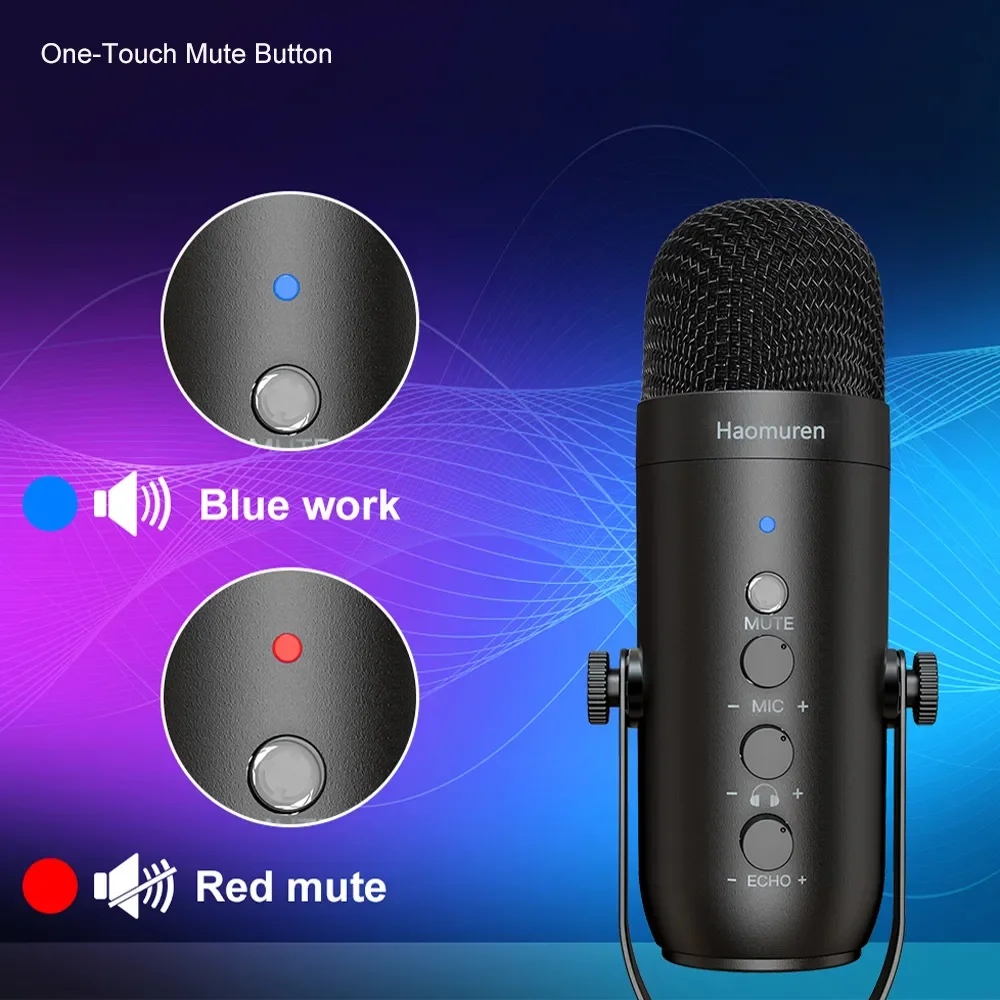 Haomuren Professionelles USB-Streaming-Podcast-PC-Mikrofon – Bild 4