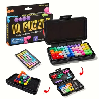 120 Herausforderungen IQ 3D-Puzzle-Brettspiel, klassische Pyramidenplatte, Perle, logischer Geist für Kinder
