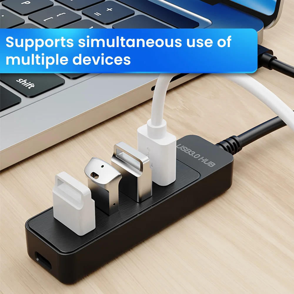 USB Hub 3.0 mit 4 Anschlüssen, USB-C, für Computer – Bild 3
