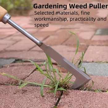 Unkrautjätgerät aus Edelstahl, L-förmiges Mehrzweck-Gartenhandwerkzeug, zum Reinigen von Unkraut, Terrassen
