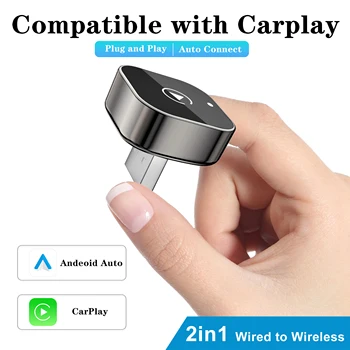 2-in-1 kabelloser Carplay-Adapter, wandelt kabelgebunden in einen kabellosen Carplay-Adapter für iPhone um