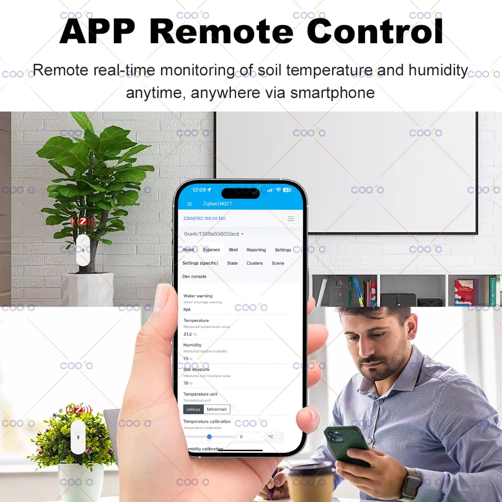 Zigbee Smart Bodentester Luftfeuchtigkeit Temperatur – Bild 2