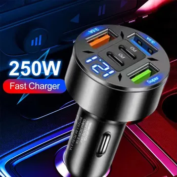 Auto-Ladegerät 250 W mit 5 Anschlüssen, USB-C PD und QC 3.0