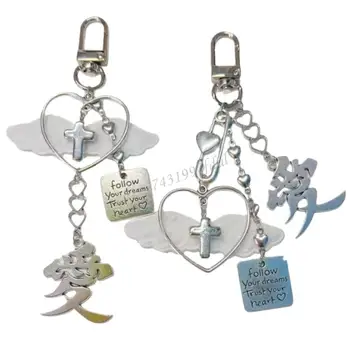 Trendy Crosses und Bowknot Schlüsselbund Charme für personalisieren Modeaccessoires R9CF
