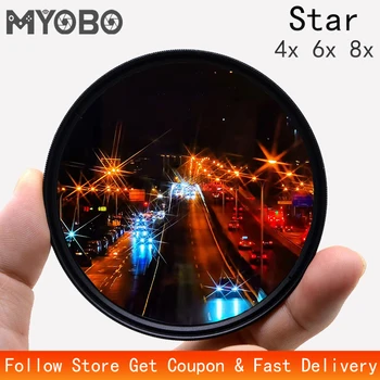 MYOBO Sternfilter 4/6/8 Punkte Fotografie Sternburst-Filter -37 40,5 43 46 49 52 55 58 62 67 72 77 82 MM