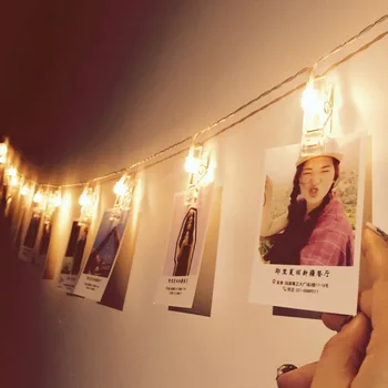 LED Lichterketten mit Clips zu Hängen Bilder für Dekoration Internet Celebrity Zimmer Dekoration Foto Studio