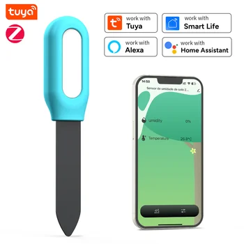 Tuya Zigbee Bodensensor Feuchtigkeit Temperatur Feuchtigkeitsdetektor Smart Life Home Assistant