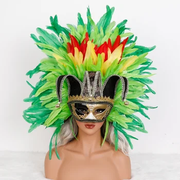 Karneval Federmaske Kopfschmuck Maskerade Übertriebene Gefieder Requisiten Party Performance Festival