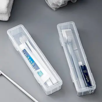 Transparente Zahnbürsten-Aufbewahrungsbox, praktischer Reise-Zahnbürstenhalter, tragbarer Zahnbürsten-Etui