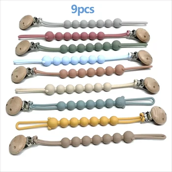 Baby Ein Schnuller Kette Baby Schnuller Lanyard Food Grade Silikon Zahnen Beißring Anti Verloren Schnuller