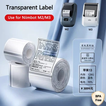 Niimbot M2/M3 transparentes Etikett, selbstklebendes Wärmeübertragungsdruckpapier, wasserfest, reißfest, klare