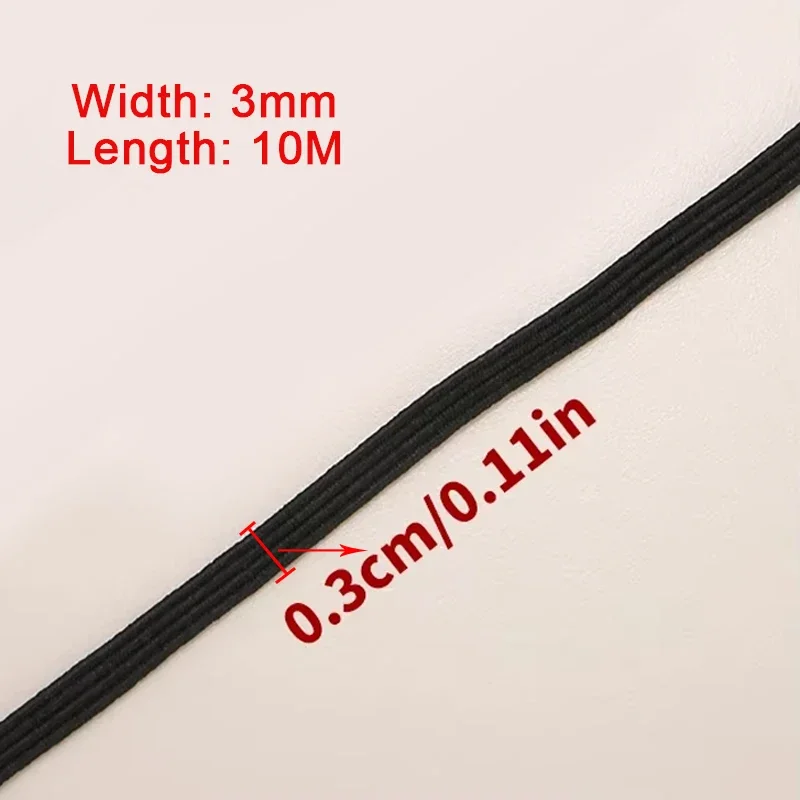 10M 3mm flaches Gummiband Nähen Stretchseil flaches Gummiband – Bild 3