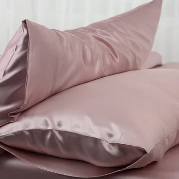 Nordischer Seiden-Kissenbezug Weiß Schwarz Grau Khaki Blau Rosa Silber Bett-Kissenhüllen Luxuriöse Bezüge