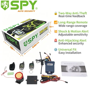 Spion 2-Wege-Motorrad-Alarmsystem Voll-Anti-Hijacking-Kit Fernstart-Sicherheits alarm für Diebstahls icherung