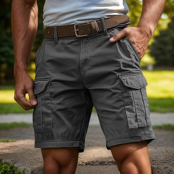 Herren-Shorts, verschleißfest, für den Sommer, Strand, lässig, Cargo-Shorts, Multi-Pocket-Arbeitskleidung