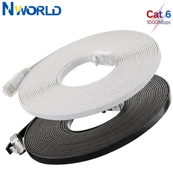 0,5 m 1 m 2 m 3 m 5 m 10 m 15 m 20 m 30 m Kabel CAT6 flaches Ethernet-Kabel RJ45-Patch LAN CAT 6 Netzwerkkabel