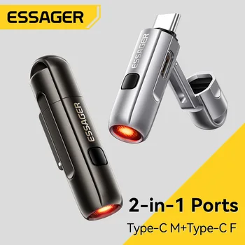 Essager 2-in-1 Typ-C Tragbarer Mini-Zigarettenanzünder mit Luftblasfunktion Outdoor-Sicherheits-USB-C-Adapter