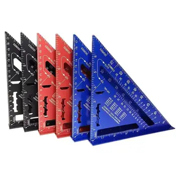 Aluminiumlegierung 7-Zoll Dreiecklineal Zoll- und Metrisches Winkellineal Winkelmesser Quadratisches Mess