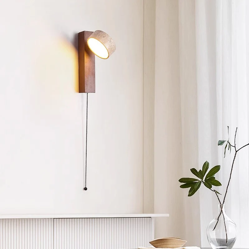 Schlafzimmer-Kopfteil-Wandleuchte mit Zugdrahtschalter kann
