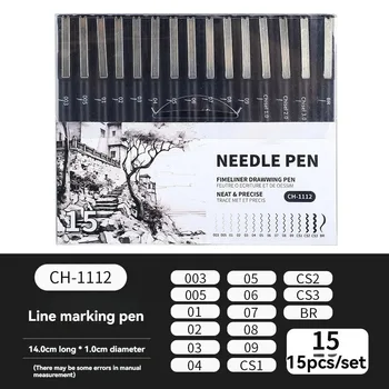 3-15 Größen Fineliner Stifte Schwarzer Mikropigment-Liner Multiliner Zeichenstift für Künstler Skizzieren