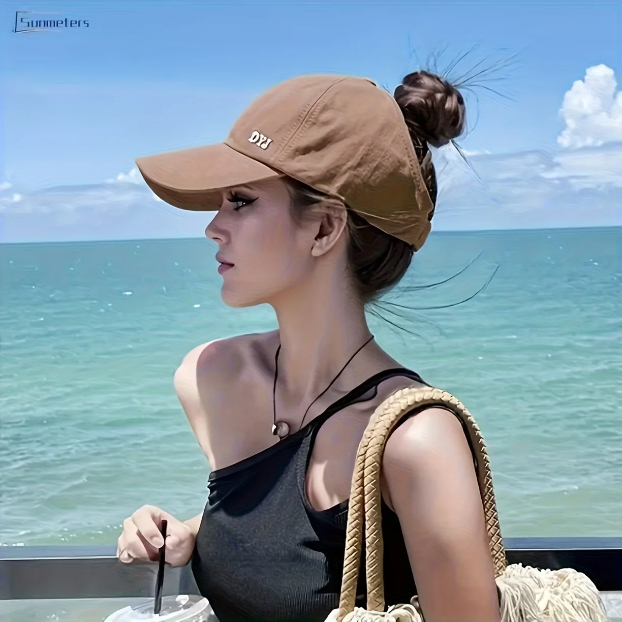 Damen-Baseballkappe im Casual-Stil mit Pferdeschwanz-Öffnung – Bild 6