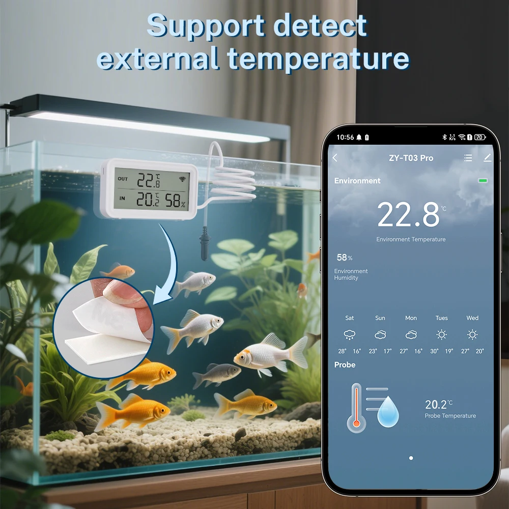 Tuya WiFi Temperatur Feuchtigkeit Sensor Mit Externe Sonde – Bild 3