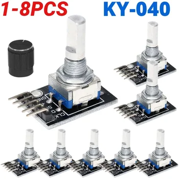 KY-040 360-Grad-Drehgebermodul mit Knopfkappe, 5 V Ziegel-Sensor-Schalter-Entwicklungsplatinenmodul