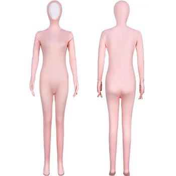 Einfarbiger Damen-Overall mit Gesicht, enger Hand- und Fußkörper, einteiliger