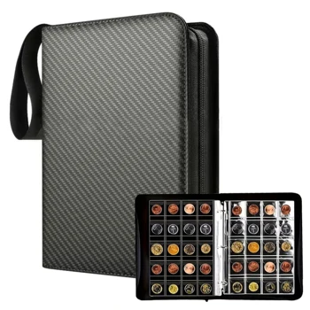 Münzsammelalbum für Sammler, 200 Taschen Sammelalbum, 20 Taschen, 10 Hüllen aus Papier, Geldpräsentations
