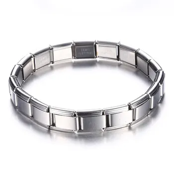 9 mm breite Edelstahlarmbänder, schlichter, trendiger Stil, Alltagskleidung, silberfarbenes Charm-Armband
