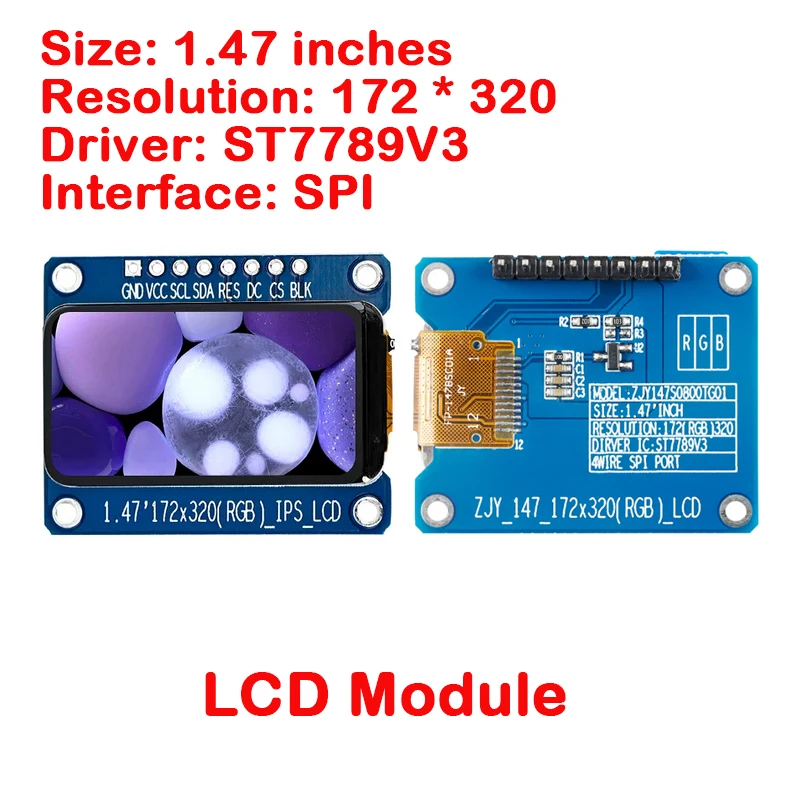 1.47 "1,47 Zoll 172x320 spi Voll farbe tft hd ips Bildschirm – Bild 2