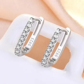 Designer-Ohrringe aus 925er Sterlingsilber, eleganter Kristallschmuck, modische Zirkon-Kreis-Creolen