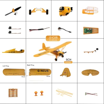 Park10 Toys J3‑CUB RC Flugzeug -Ersatzteile Zubehör Räder Motoren Rumpf Flügel Für RC-Modell Segelflugzeug