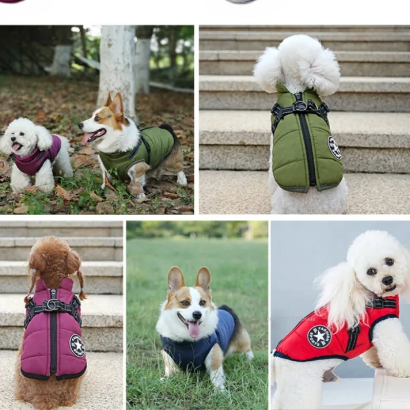 Winterwarme Hundejacke mit Geschirr, wasserdichte – Bild 6