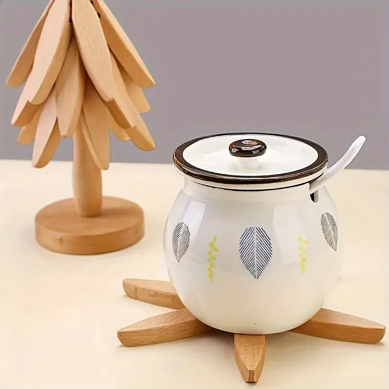 Baum Design Ständer Bambus Holz Untersetzer Dekorative Anti – Bild 3