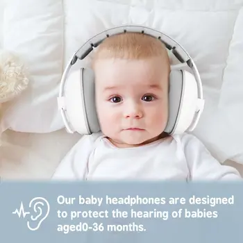 Baby-Gehörschutz, Anti-Lärm-Ohrenschützer, Kopfhörer zum Schlafen und Reisen, Gehörschutz mit dehnbarem Design