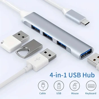 467 USB-Dock Multifunktions-Kabelverteiler Hochgeschwindigkeitsübertragung Ein-zu-Vier-Expander