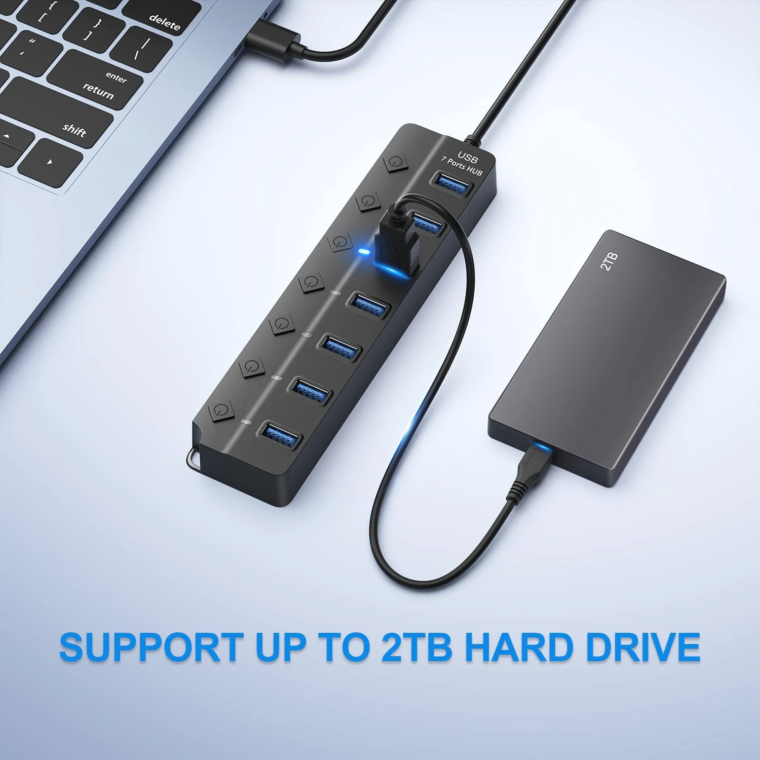 USB Hub 3.0 Multiprise USB High Speed Splitter 7 Port 5 – Bild 6