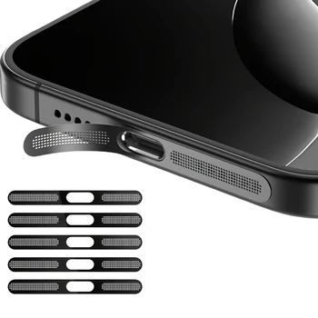 Metall Staubdicht Net Aufkleber Für iPhone 16 Pro 15 14 13 12 Serie Hörer Lautsprecher Loch (5 Stück)