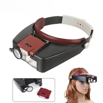 10-fache Vergrößerungs-Stirnbandbrille, LED-beleuchtete Lupe, verstellbare Größe, Leseoptivisierer
