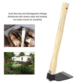 Gartenhacke Garten Jäten Handhacke Ergonomischer Holzgriff Kohlenstoffstahl Leichte Garten Jäten Handhacke
