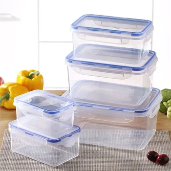 1/4er-Pack Lebensmittel-Aufbewahrungsbehälter Transparente Küchen-Organisationsboxen mit Deckeln Stapelbare