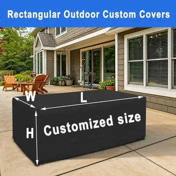 Rechteckige Outdoor-Abdeckungen in Sondergröße, wasserdichte Outdoor-Tischabdeckung, Gartenmöbel-Abdeckung