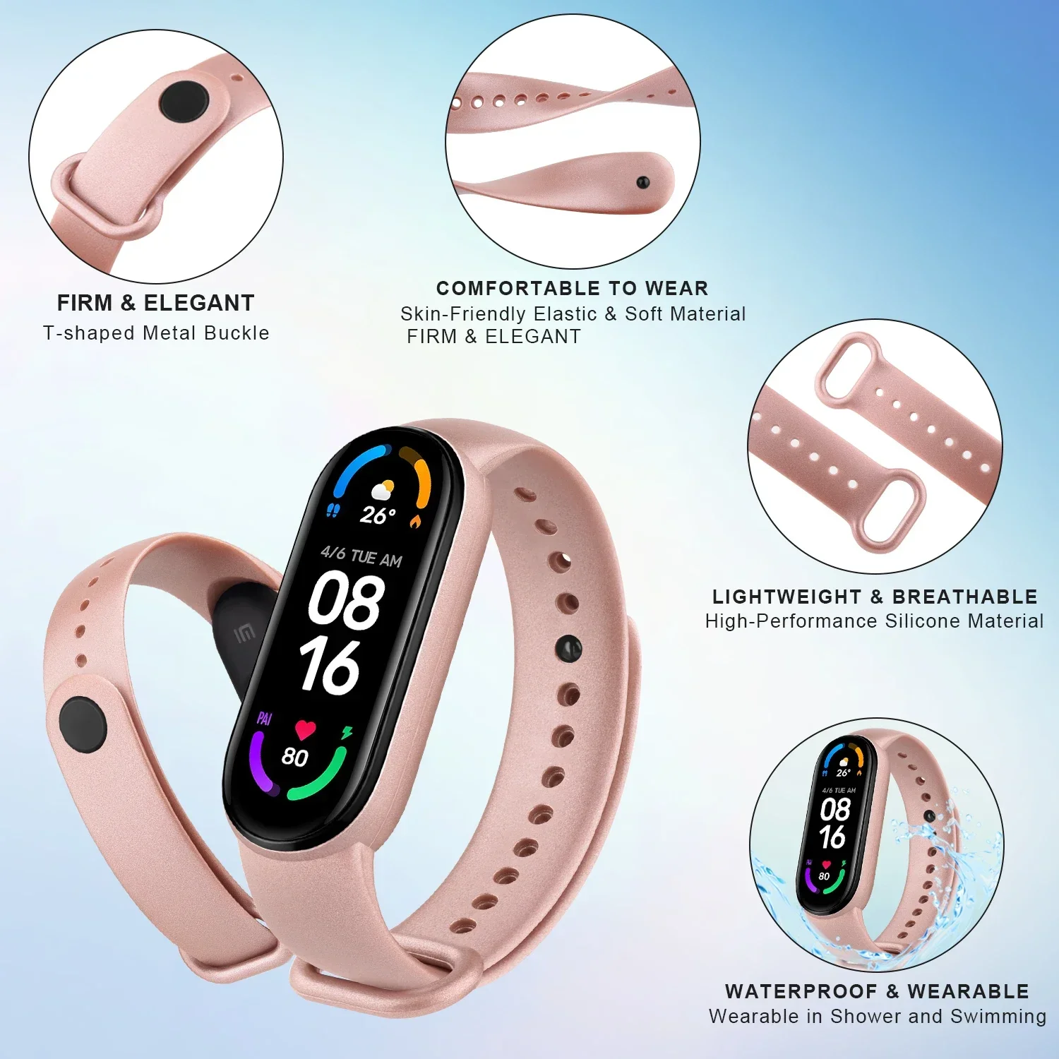 3 stücke Weiche Silikon Strap Für Xiaomi Mi Band 6 5 Amazfit – Bild 3