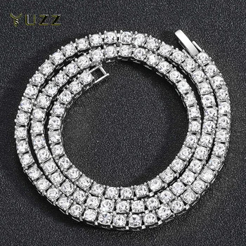 Hip Hop 5MM Tennis Kette Iced Out Armband Halskette Männer Mode Silber Farbe Tennis Schmuck Ketten Frauen 20