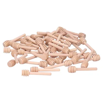 8cm Holz Honigs chöpf löffel klebt Honig rührer Dosier stab für Hochzeits feier begünstigt Küchen (50 Stück)