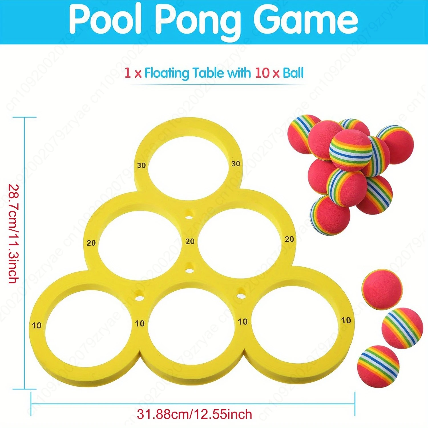 1 + 10-teiliges Schwimmbad-Wurfspiel-Set, schwimmendes – Bild 4