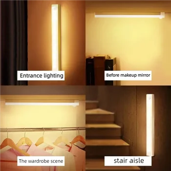 Drahtlose wiederaufladbare LED-Nachtlichter, Bewegungsmelder, Schrank, Küche, Nachtlichter, Schlafzimmer