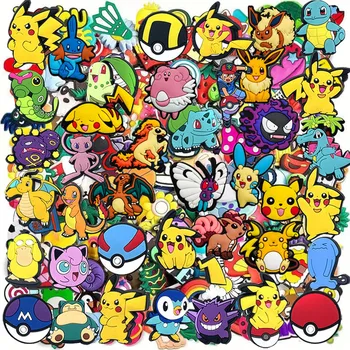 Pokemon-Serie Schuh-Charms für Slides und Sandalen, PVC-Schuhdekorationen, Zubehör für Weihnachten
